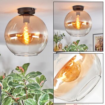 Koyoto Deckenleuchte Glas 30 cm Bernsteinfarben, Klar, 1-flammig
