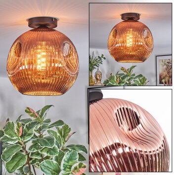 Ripoll Deckenleuchte Glas 30 cm Kupferfarben, 1-flammig