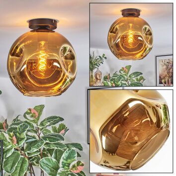 Ripoll Deckenleuchte Glas 30 cm Gold, 1-flammig