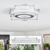 Lidor Deckenleuchte LED Grau, Weiß, 1-flammig