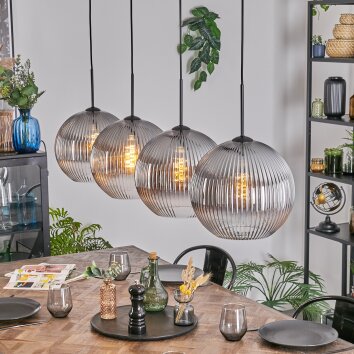 Koyoto Hängeleuchte Glas 30 cm Klar, Rauchfarben, 4-flammig