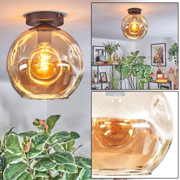 Ripoll Deckenleuchte Glas 25 cm Bernsteinfarben, 1-flammig