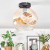 Ripoll Deckenleuchte Glas 25 cm Bernsteinfarben, Klar, 1-flammig