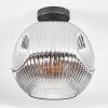 Ripoll Deckenleuchte Glas 30 cm Chrom, Klar, Rauchfarben, 1-flammig
