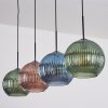 Koyoto Hängeleuchte Glas 25 cm Blau, Grün, Kupferfarben, 4-flammig