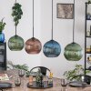 Koyoto Hängeleuchte Glas 25 cm Blau, Grün, Kupferfarben, 4-flammig