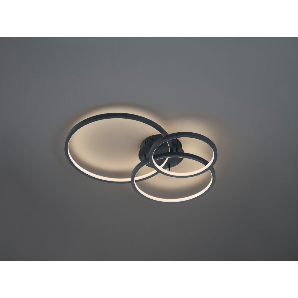 Trio Leuchten Aaron Deckenleuchte LED Anthrazit, 1-flammig, Fernbedienung, Farbwechsler main product photo