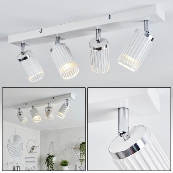 Fenik Deckenleuchte Weiß, 4-flammig