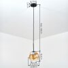 Ripoll Hängeleuchte Glas 20 cm Bernsteinfarben, Klar, 1-flammig