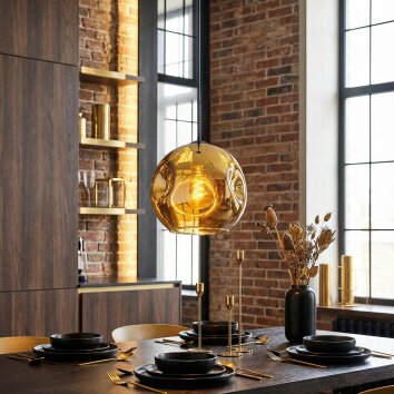 Ripoll Hängeleuchte Glas 25 cm Gold, 1-flammig