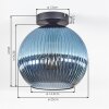 Koyoto Deckenleuchte Glas 25 cm Blau, 1-flammig