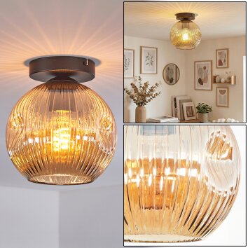 Ripoll Deckenleuchte Glas 20 cm Bernsteinfarben, 1-flammig