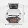 Ripoll Deckenleuchte Glas 20 cm Chrom, Rauchfarben, 1-flammig