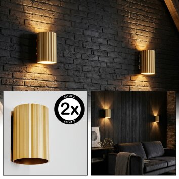 Fonir Wandleuchte 2-er Set Gold, 1-flammig