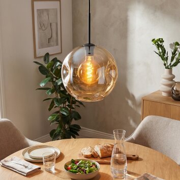 Ripoll Hängeleuchte Glas 30 cm Bernsteinfarben, 1-flammig