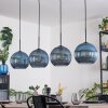 Koyoto Hängeleuchte Glas 25 cm Blau, 4-flammig