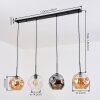 Ripoll Hängeleuchte Glas 25 cm Bernsteinfarben, Klar, Rauchfarben, 4-flammig