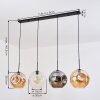 Ripoll Hängeleuchte Glas 30 cm Bernsteinfarben, Klar, Rauchfarben, 4-flammig