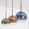Koyoto Hängeleuchte Glas 25 cm Blau, Grün, Klar, Kupferfarben, 3-flammig