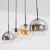 Koyoto Hängeleuchte Glas 25 cm Bernsteinfarben, Klar, Rauchfarben, 4-flammig