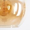 Koyoto Hängeleuchte Glas 25 cm Bernsteinfarben, Chrom, Rauchfarben, 4-flammig