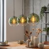 Koyoto Hängeleuchte Glas 30 cm Grün, Klar, 3-flammig