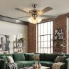 Stelo Deckenventilator mit Beleuchtung Naturfarben, Nickel-Matt, Silber, 3-flammig