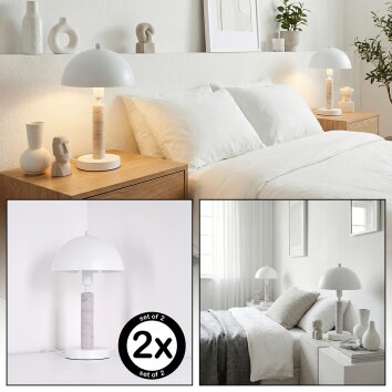 Golam Tischleuchte 2-er Set Weiß, 1-flammig