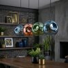 Ripoll Hängeleuchte Glas 30 cm Blau, Grün, Kupferfarben, 4-flammig