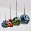 Ripoll Hängeleuchte Glas 30 cm Blau, Grün, Kupferfarben, 4-flammig