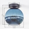 Koyoto Deckenleuchte Glas 20 cm Blau, 1-flammig