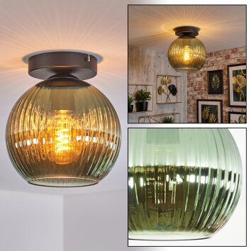 Koyoto Deckenleuchte Glas 20 cm Grün, 1-flammig