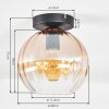 Koyoto Deckenleuchte Glas 20 cm Bernsteinfarben, Klar, 1-flammig