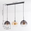 Koyoto Hängeleuchte Glas 30 cm Bernsteinfarben, Klar, Rauchfarben, 3-flammig