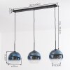 Koyoto Hängeleuchte Glas 25 cm Blau, Klar, 3-flammig