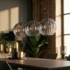 Koyoto Hängeleuchte Glas 30 cm Klar, Rauchfarben, 3-flammig