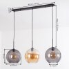 Koyoto Hängeleuchte Glas 30 cm Bernsteinfarben, Rauchfarben, 3-flammig