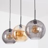 Koyoto Hängeleuchte Glas 30 cm Bernsteinfarben, Rauchfarben, 3-flammig