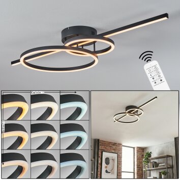 Goren Deckenleuchte LED Schwarz, 1-flammig