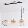 Koyoto Hängeleuchte Glas 25 cm Bernsteinfarben, Klar, 3-flammig