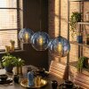 Koyoto Hängeleuchte Glas 30 cm Blau, Klar, 3-flammig