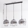 Koyoto Hängeleuchte Glas 30 cm Klar, Rauchfarben, 3-flammig