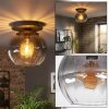 Koyoto Deckenleuchte Glas 25 cm Klar, Rauchfarben, 1-flammig