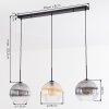 Koyoto Hängeleuchte Glas 25 cm Bernsteinfarben, Klar, Rauchfarben, 3-flammig