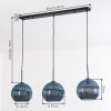Koyoto Hängeleuchte Glas 25 cm Blau, 3-flammig