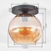 Koyoto Deckenleuchte Glas 25 cm Bernsteinfarben, 1-flammig