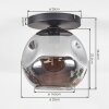 Ripoll Deckenleuchte Glas 25 cm Rauchfarben, 1-flammig