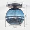 Koyoto Deckenleuchte Glas 25 cm Blau, 1-flammig