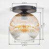 Ripoll Deckenleuchte Glas 25 cm Bernsteinfarben, Klar, 1-flammig