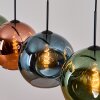 Ripoll Hängeleuchte Glas 30 cm Blau, Grün, Kupferfarben, 4-flammig